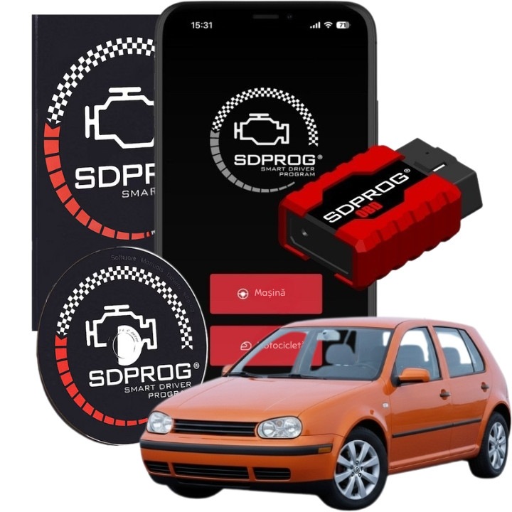 Interfata Diagnoza Auto pentru Volkswagen SDProg OBD, Negru + Programul SDProg in limba romana
