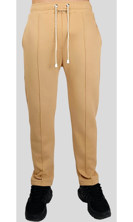 Pantaloni casual CELEVRI din 100% bumbac premium, de barbat, Marimea S, Bej