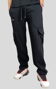 Pantaloni trening cargo CELEVRI, din bumbac premium, culoare Negru, de barbat, Marimea 2XL