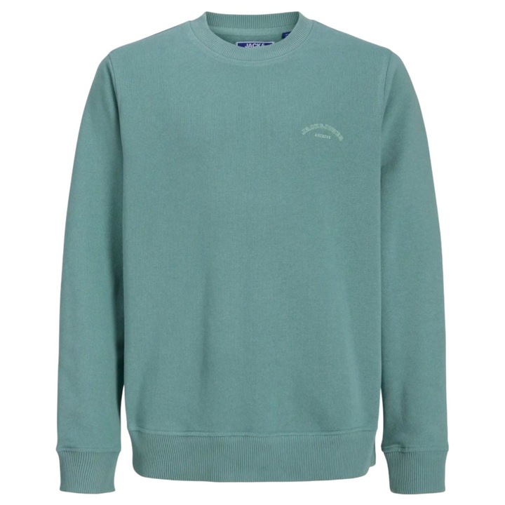 JACK & JONES College Logo Crew JNR pulóver 53505, Zöld