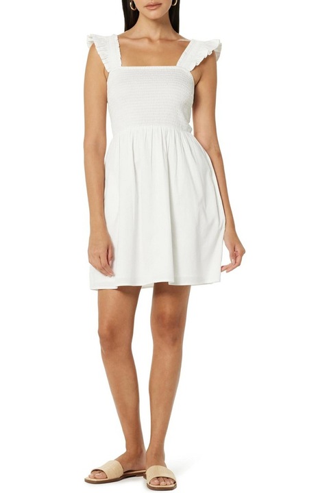 Rochie mini Kari cu volane, alb, maime XS, The Drop