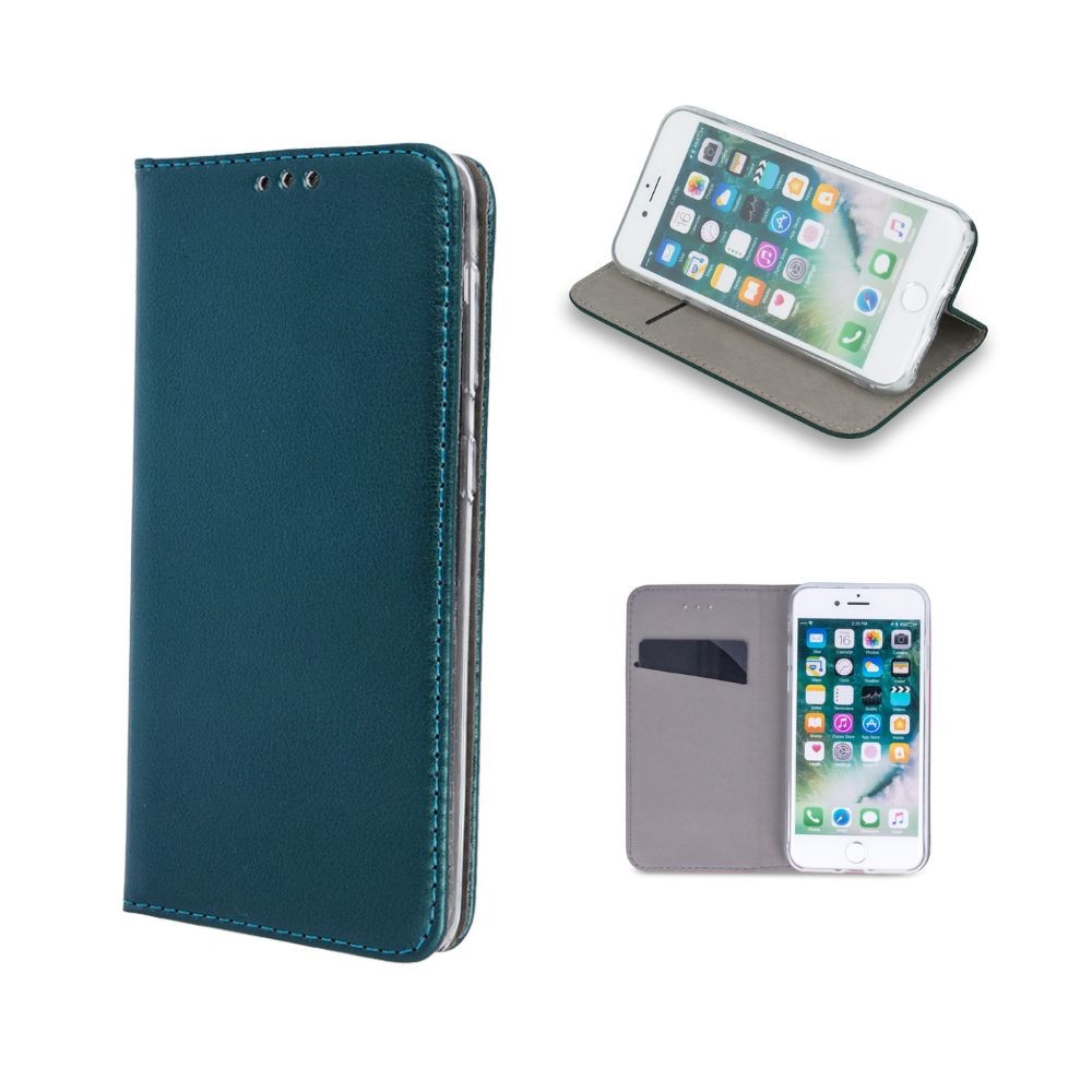 Husa carte flip stand, G-Tech, compatibila cu Motorola G57 Power, Buzunar interior pentru card, Protectie completa si practica, Verde Inchis