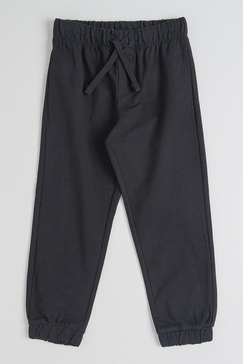 Original Marines, Húzózsinóros egyszínű pamut szabadidőnadrág, Fekete