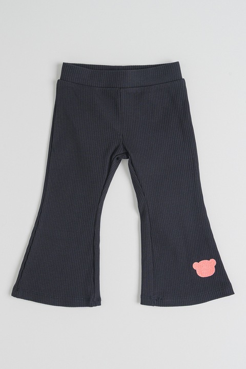 Original Marines, Bővülő fazonú bordázott leggings, Fekete