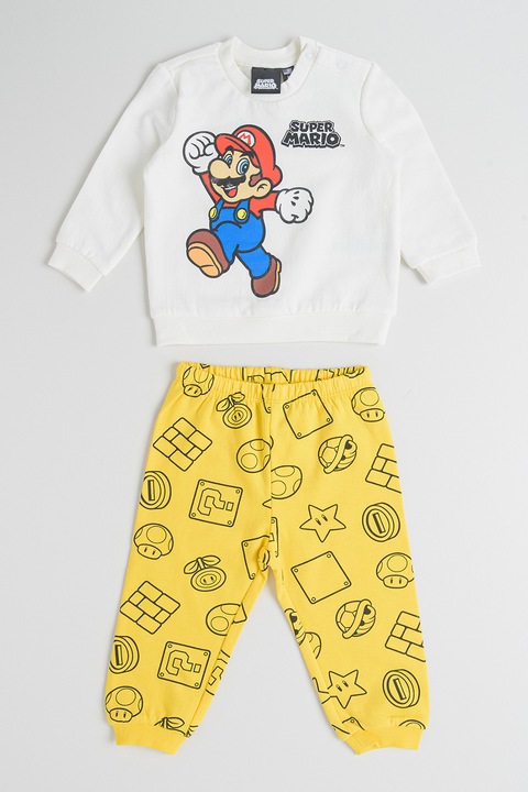 Original Marines, Пижама Super Mario с еластична талия, Шафраново жълто/Мръснобял