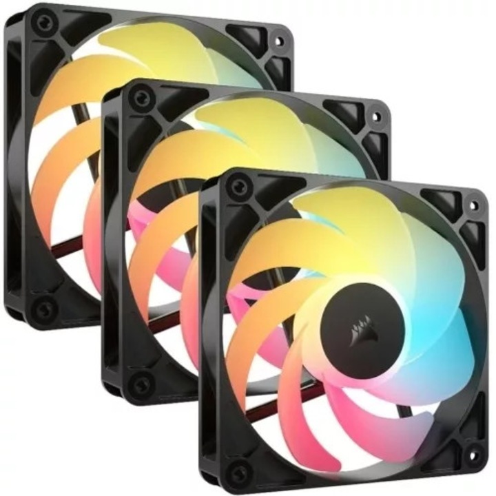 Set ventilatoare Corsair RS120 Reverse ARGB 3x 120mm Negru