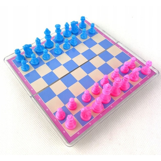 Set joc de șah compact magnetic Dromader 15x15cm, 32 piese