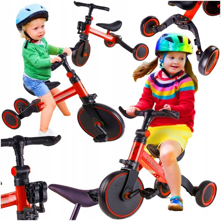 Триколка 4в1 Trike Fix Mini, бяла, за момичета, максимално тегло 30 кг, регулируем дизайн