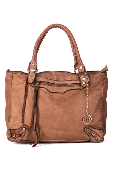 Mia Tomazzi, Geanta de piele cu bareta ajustabila de umar, Maro