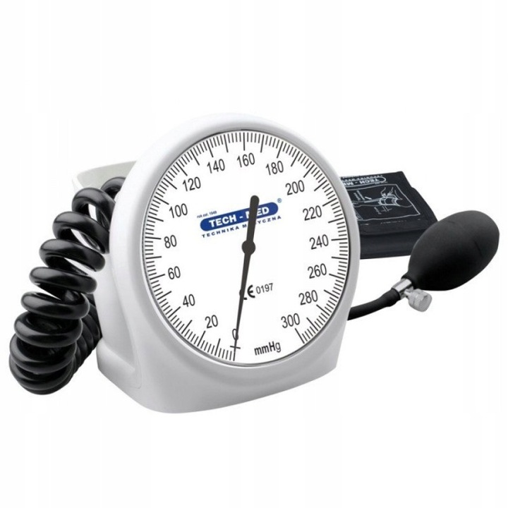 Tensiometru mecanic de brat Tech-Med TM-H, alb, cadran 100x100mm, manseta 22-33 cm