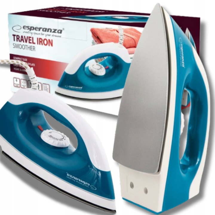 Fier de călcat turistic Esperanza, 1200W, compact, talpă antiaderentă, 330ml