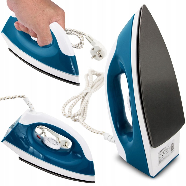 Fier de calcat turistic ESPERANZA, 1200W, compact, alb cu accente albastre