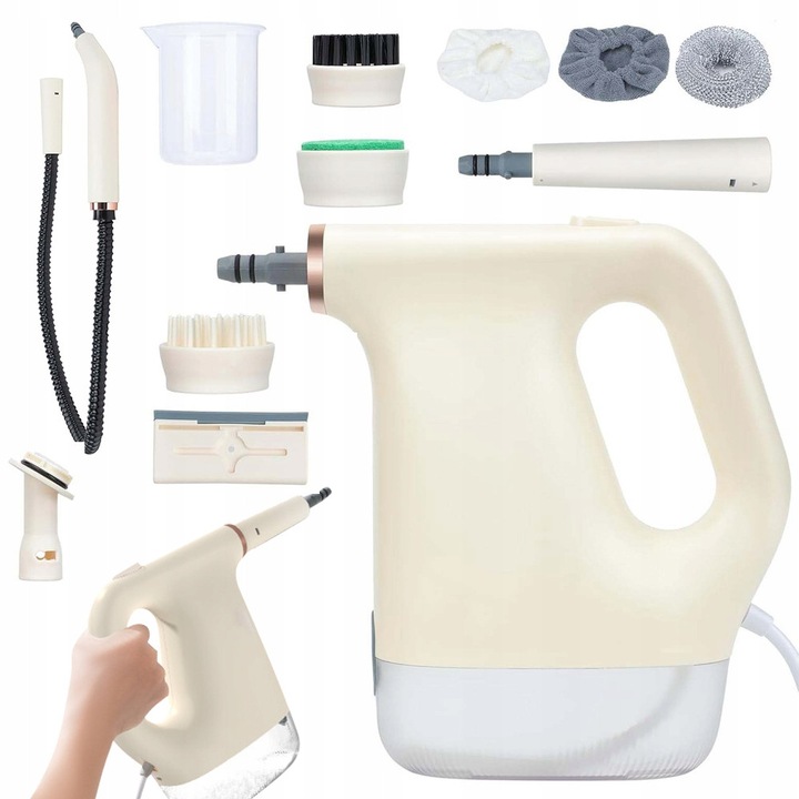 Aparat de Curățat cu Aburi Bedee, 1200W, Set 8 Accesorii, 450ml, Design Ergonomic