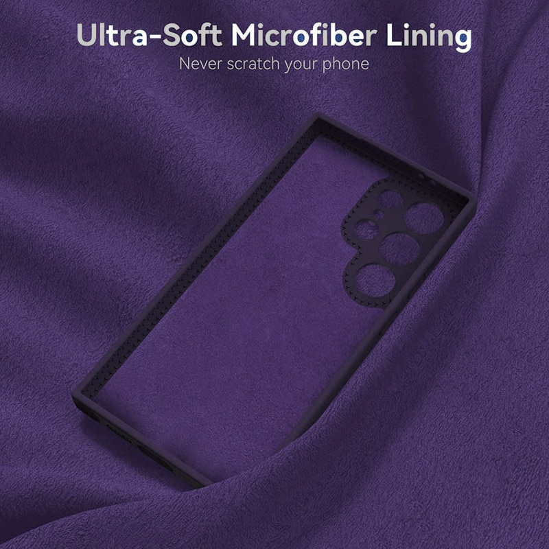 Husa protectie silicon, interior microfibra, pentru Samsung Galaxy S24 Ultra, violet inchis, anti-amprenta, ultra subtire