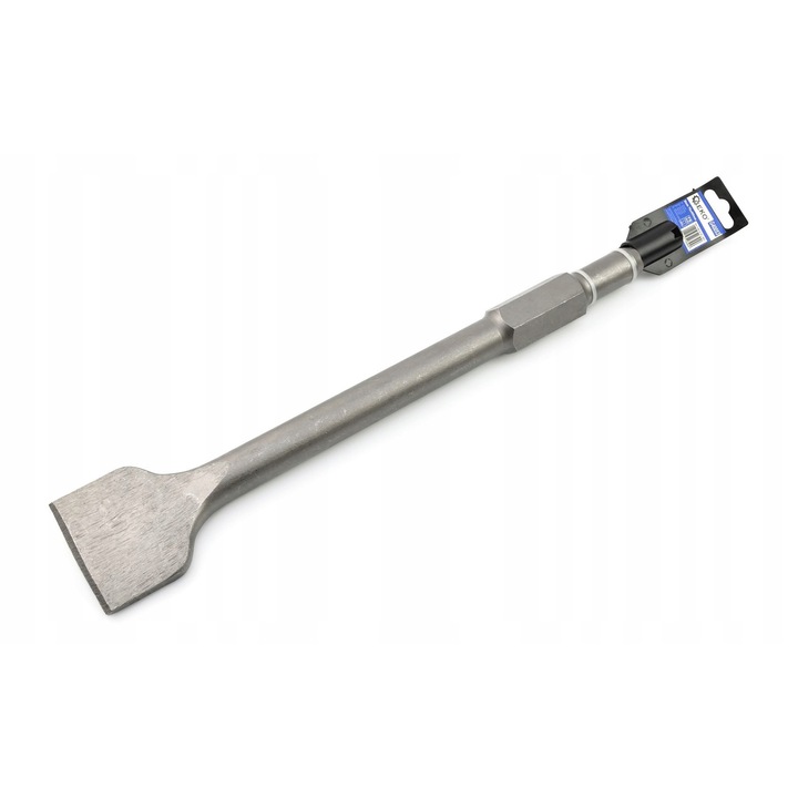 Geko HEX véső 75x400mm bontókalapácsokhoz, tartós acél, HEX befogás