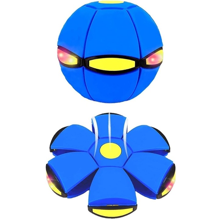 Jucarie interactiva Ronyes Magic Ball, 6 lumini, albastra, pentru copii sub 14 ani