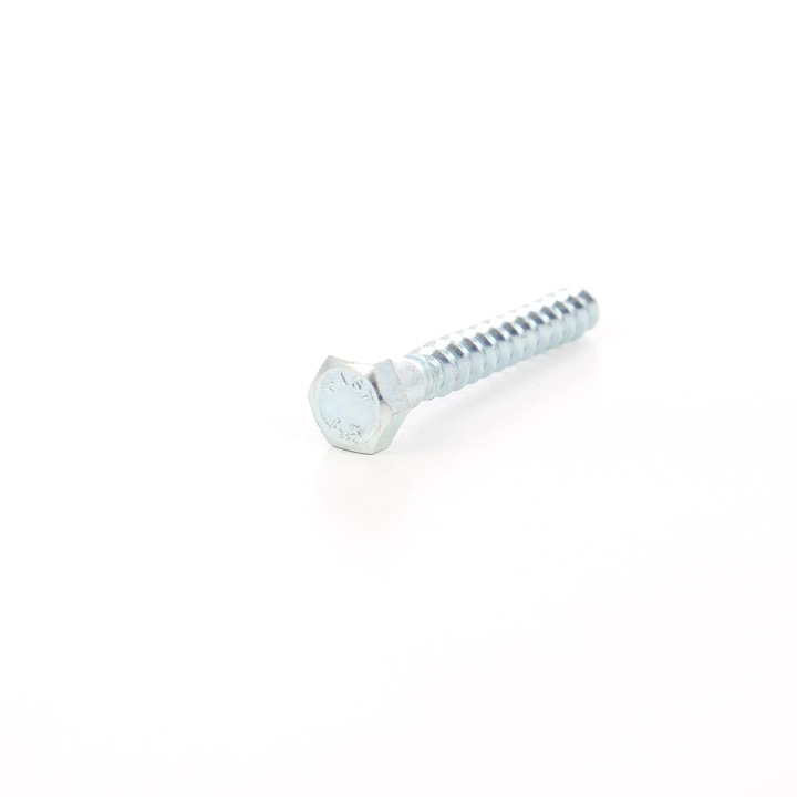 Surub pentru lemn, cap hexagonal, zincat alb, 8x60 mm