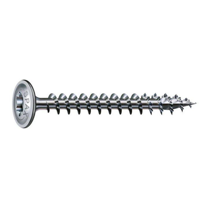 Surub pentru lemn, filet total, din otel, cu cap saiba, amprenta Torx, T50, Spax T-Star, 10 x 80 mm