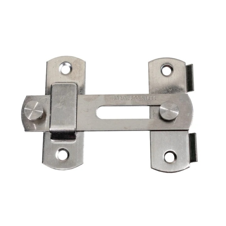 Zavor aplicat pentru usi / ferestre, cu opritor, metal, argintiu, 65 x 100 mm