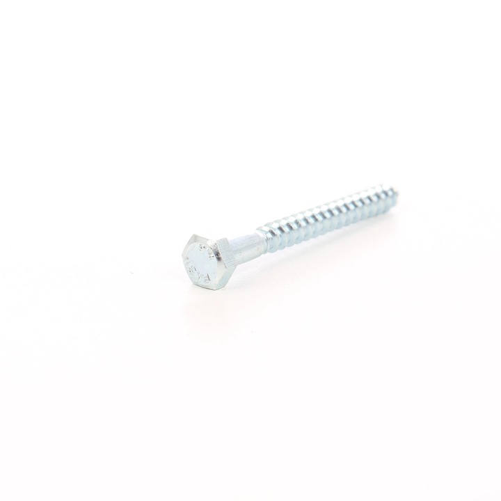 Surub din otel, cap hexagonal, zincat alb, 7x60mm