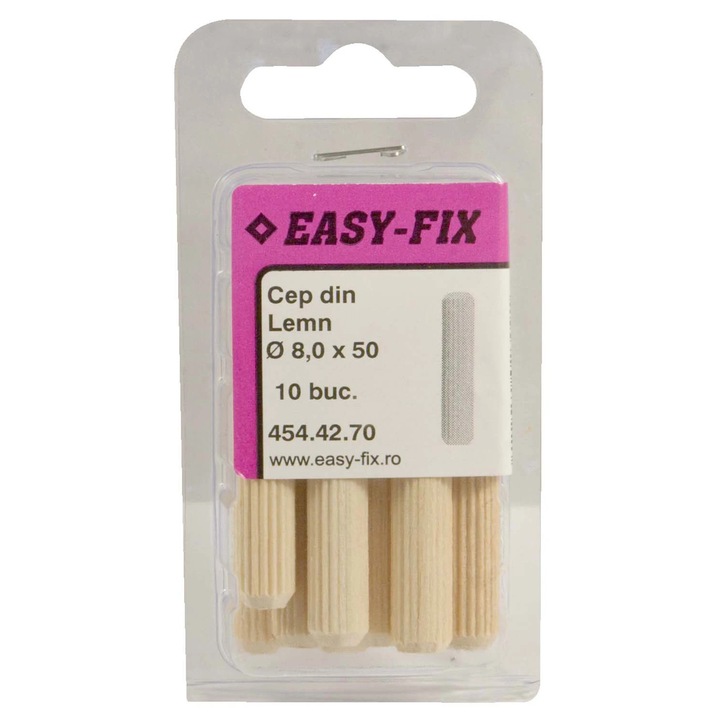 Diblu din lemn, set 10 bucati, 8x50 mm