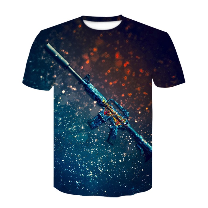 Комплект тениски за момчета CS:GO, бели, размер L, 140 CM, 2 броя