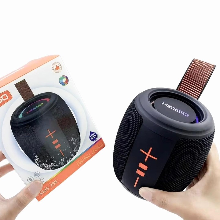 Преносима колонка Speaker Wireless, TWS режим, DC5V, TF карта и USB слот, Hi-Fi колонка, FM радио, Функция за LED светлинен режим, 360° съраунд звук, Водоустойчивост IPX5