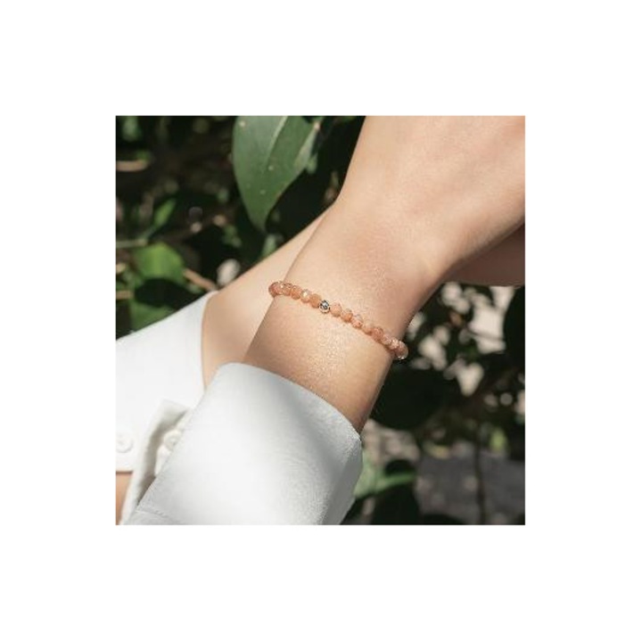 Bratara din piatra naturala fatetata 4 mm cu margica din argint 925, multicolor