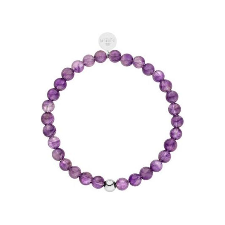 Bratara din piatra naturala fatetata, margica din argint 925, multicolor, 4mm