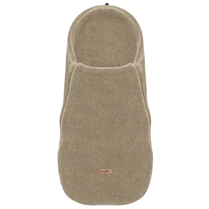 Sac de dormit ZAFFIRO pentru bebeluși 0-18 luni, lână premium, maro, 90x40-42 cm