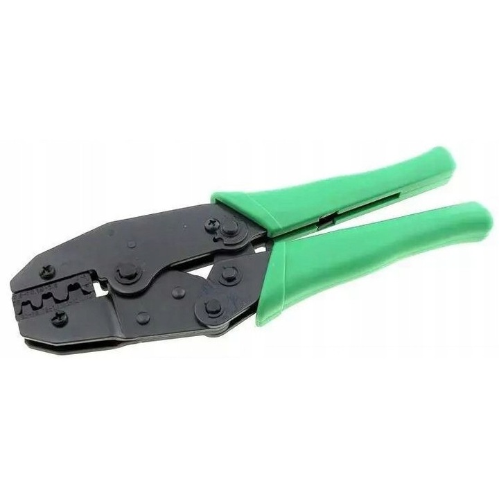 Cleste Hanlong HT-236C pentru conectori neizolati, 0.5-6 mm, verde, 220 mm