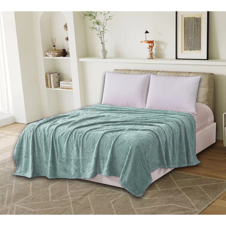 Patură Cocolino Ralex Fluturi, 200x230cm, material policoton, moale și pufoasă