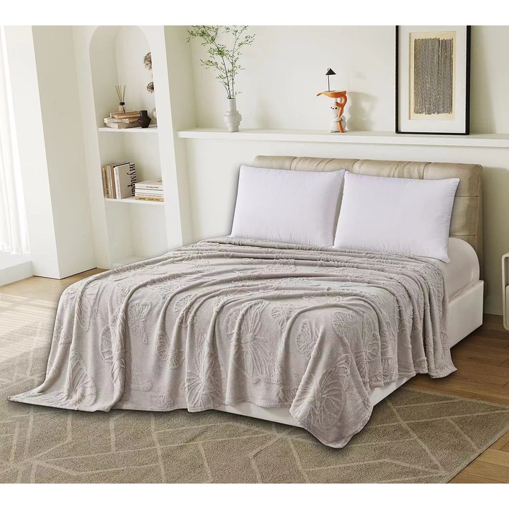 Patură Cocolino Ralex Fluturi, 200x230cm, poliester, moale și pufoasă