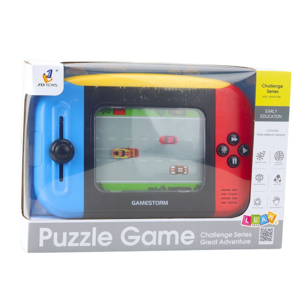 Consola de aventura LEAN Toys, joc de indemanare, efecte sonore, ecran iluminat, tricolor, 27,5x17x4,5cm, set complet