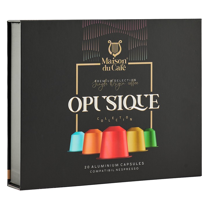 Capsule cafea - Opusique Premium Collection Single Origin Espresso, compatibile Nespresso, 20 capsule, 114g