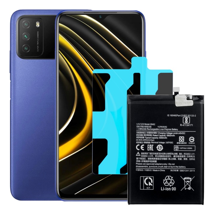 Telefon akkumulátor, TRADEBIT, BN62, 5900mAh, 3.87V