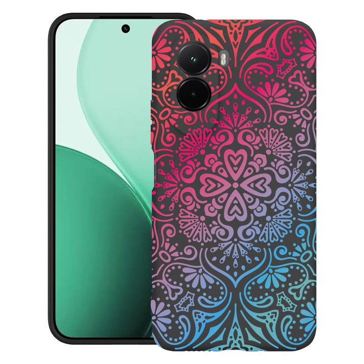 BestCase® Husa TPU Ultra Slim Compatibil cu Poco M7, cu Design Mandala Color, 3119618 B 72