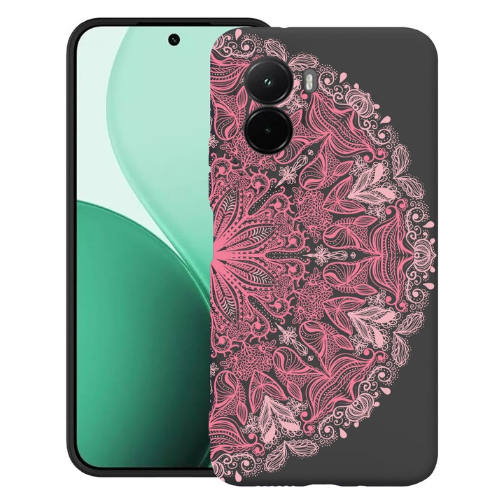 BestCase® Husa TPU Ultra Slim Compatibil cu Poco M7, cu Design Lace Pink, 3119618 B 21