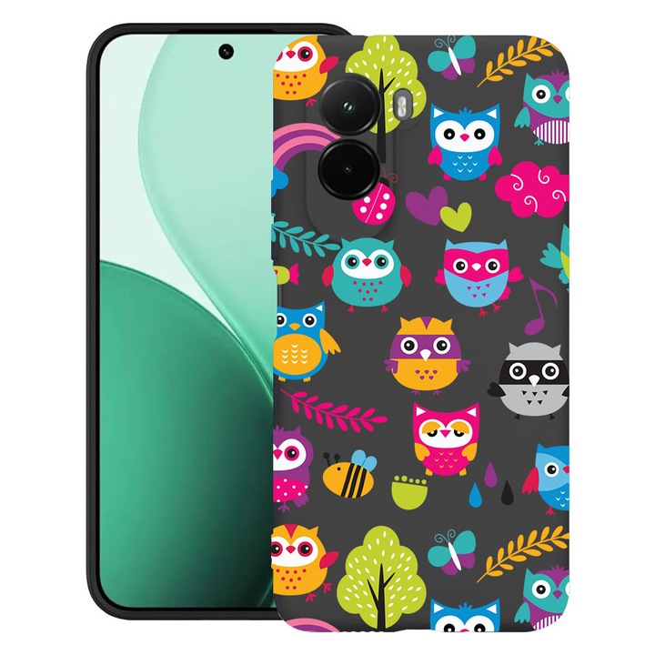 BestCase® Husa TPU Ultra Slim Compatibil cu Poco M7, cu Design Owl, 3119618 B 43