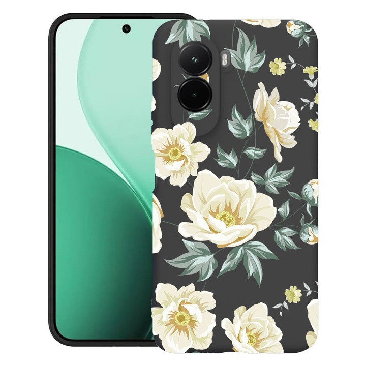 BestCase® Husa TPU Ultra Slim Compatibil cu Poco M7, cu Design Flowers, 3119618 B 126