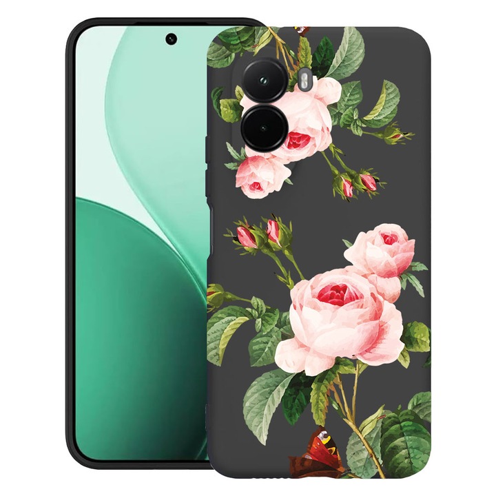 BestCase® Husa TPU Ultra Slim Compatibil cu Poco M7, cu Design Rose, 3119618 B 172