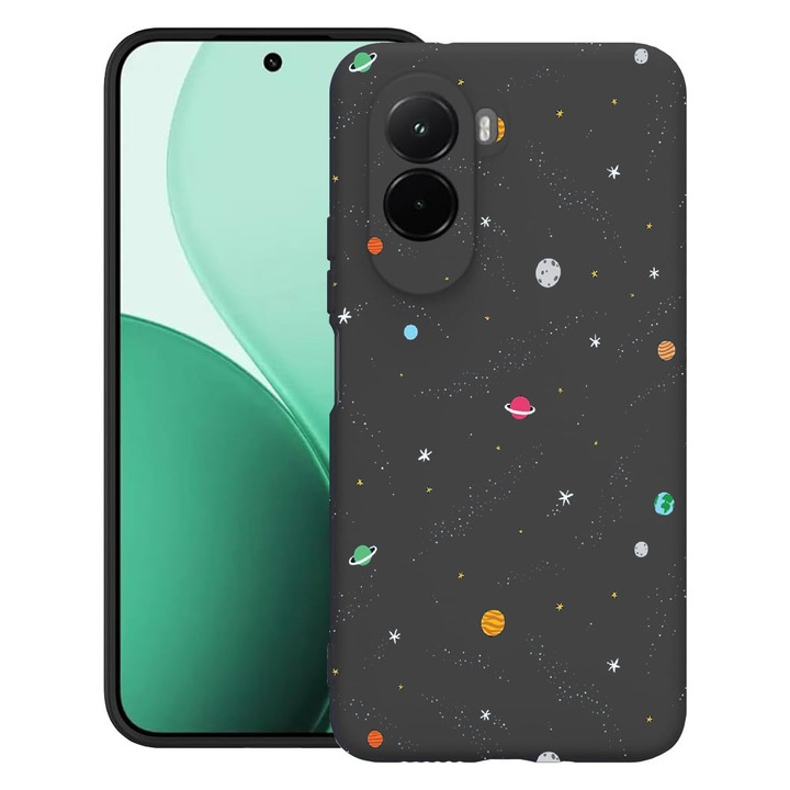 BestCase® Husa TPU Ultra Slim Compatibil cu Poco M7, cu Design Universe, Planets, 3119618 B 470