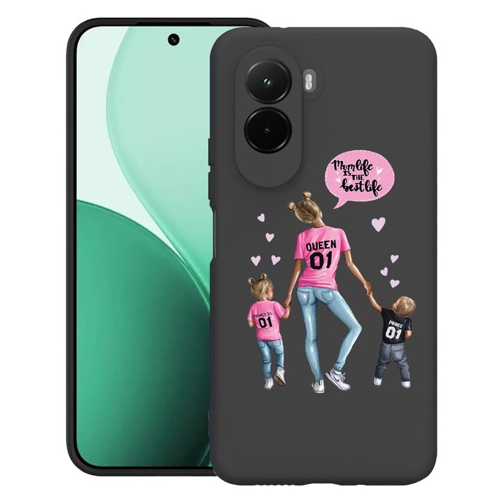 BestCase® Husa TPU Ultra Slim Compatibil cu Poco M7, cu Design Mom Life Boy And Girl, 3119618 B 557