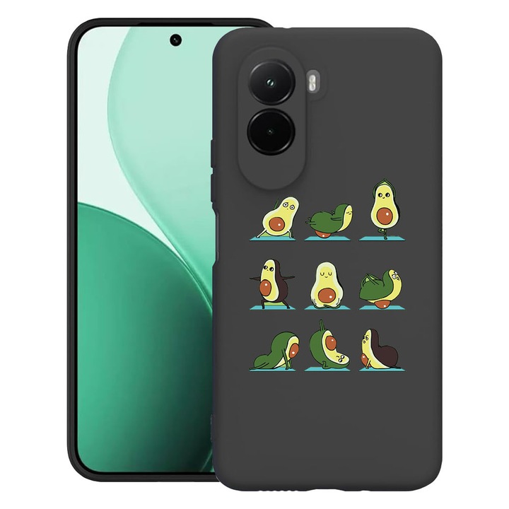 BestCase® Husa TPU Ultra Slim Compatibil cu Poco M7, cu Design Avocado Yoga, 3119618 B 752