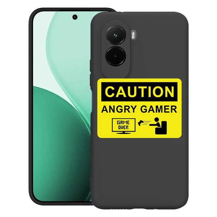 BestCase® Husa TPU Ultra Slim Compatibil cu Poco M7, cu Design Angry Gamer, 3119618 B 673