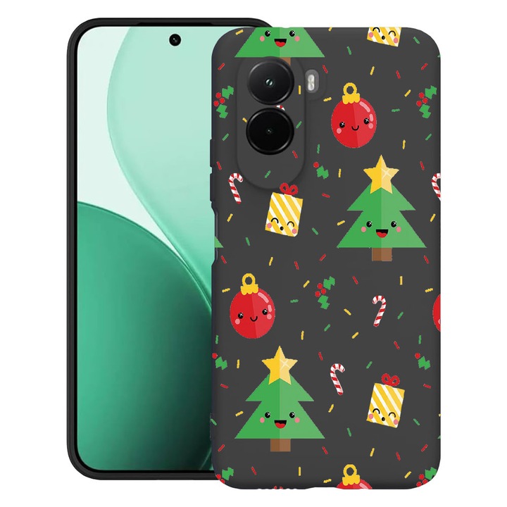BestCase® Husa TPU Ultra Slim Compatibil cu Poco M7, cu Design Xmas Tree, 3119618 B 309
