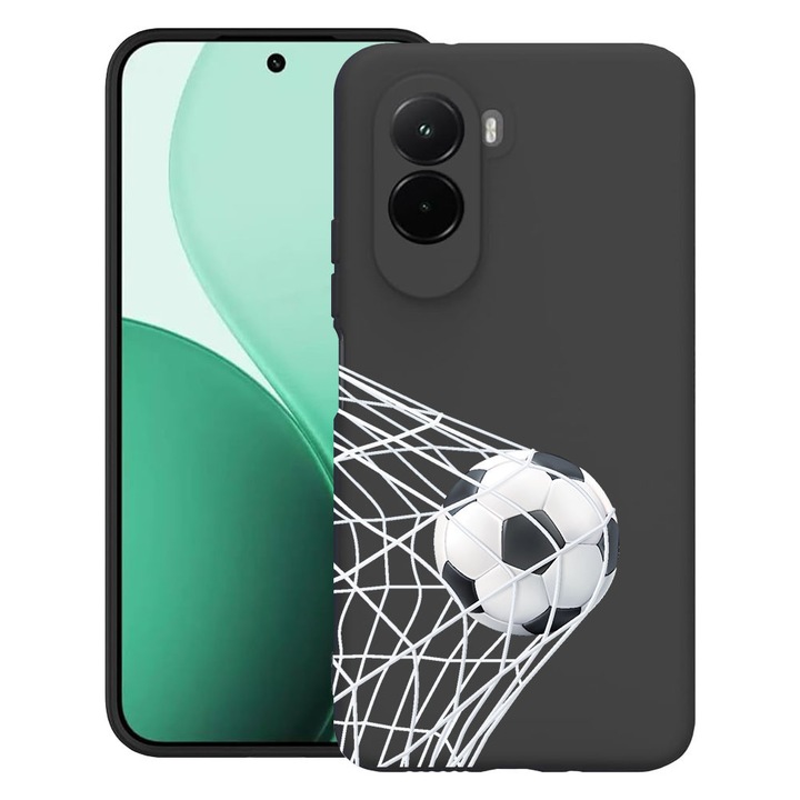 BestCase® Husa TPU Ultra Slim Compatibil cu Poco M7, cu Design Football - Goooaaall, 3119618 B 775