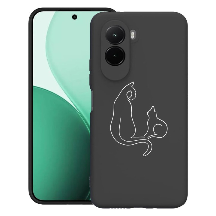 BestCase® Husa TPU Ultra Slim Compatibil cu Poco M7, cu Design Abstract Cat, 3119618 B 738