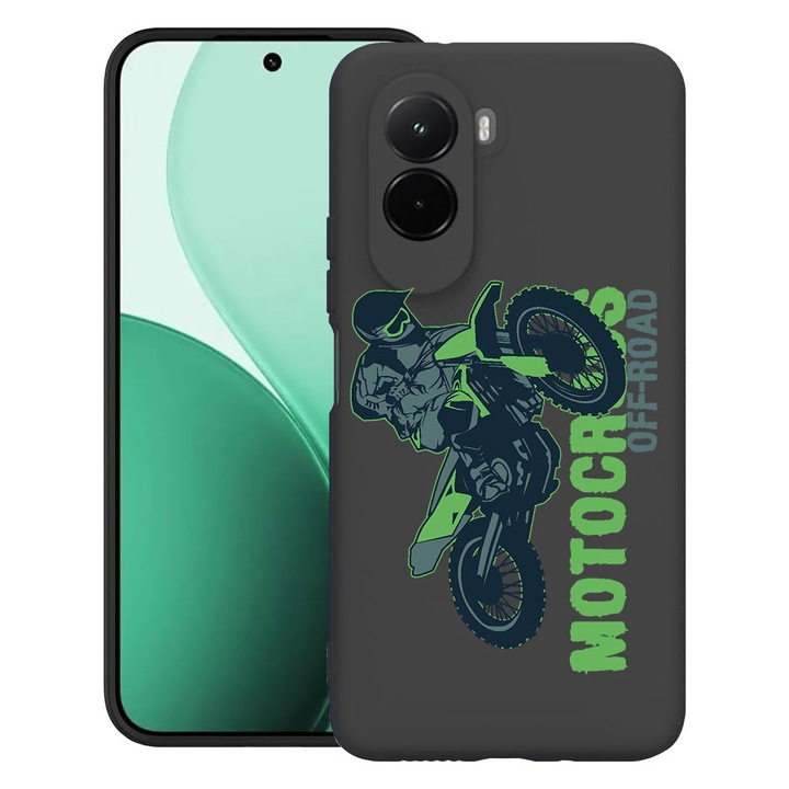 BestCase® Husa TPU Ultra Slim Compatibil cu Poco M7, cu Design Motocross, 3119618 B 819