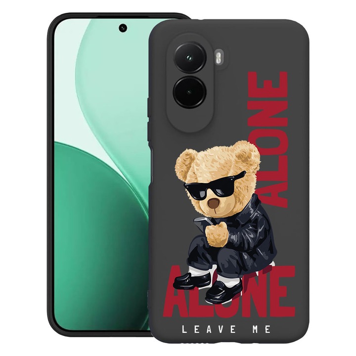 BestCase® Husa TPU Ultra Slim Compatibil cu Poco M7, cu Design Leave Me Alone Teddy Bear, 3119618 B 922